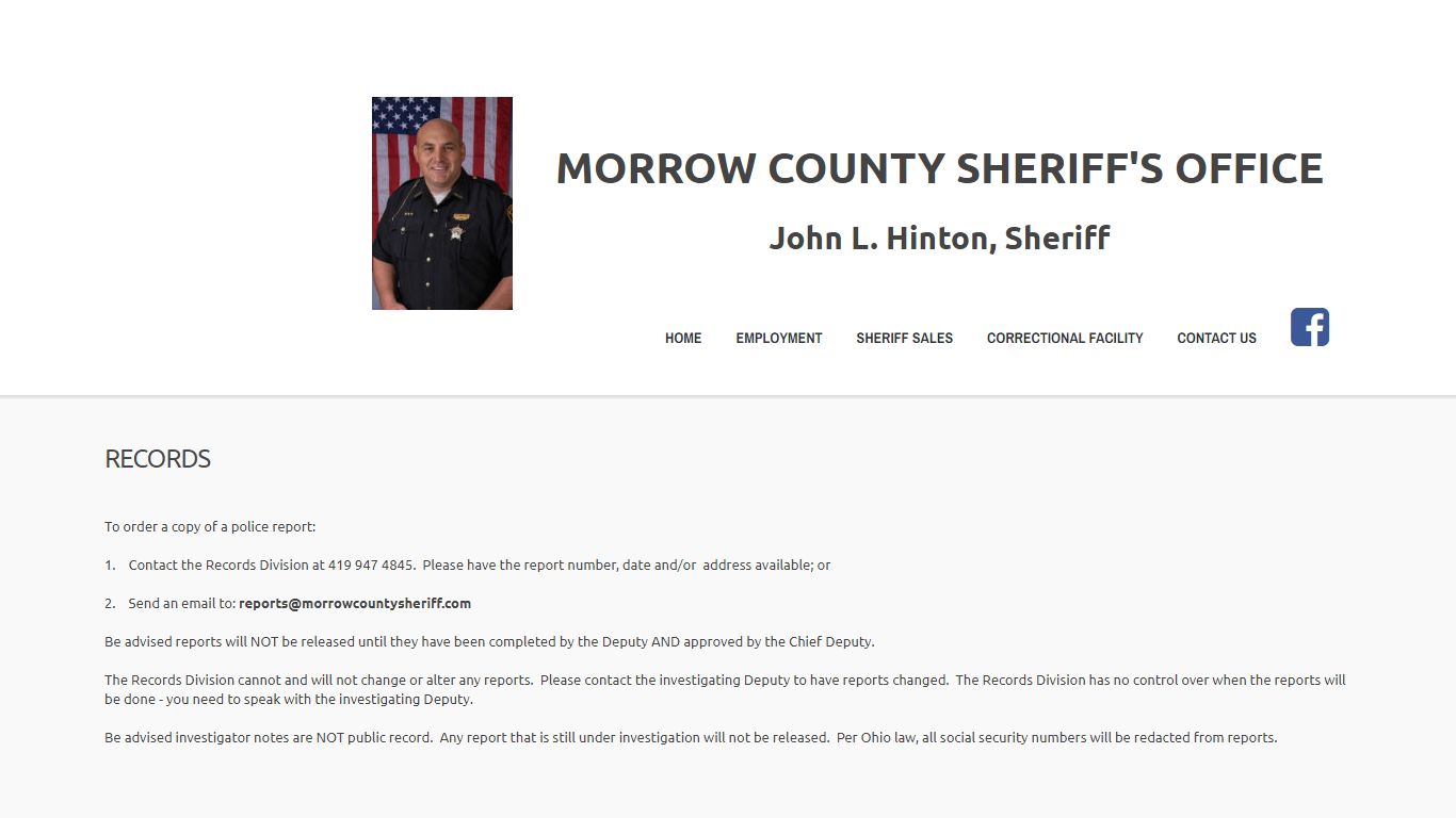 Records | Morrow County Sheriff