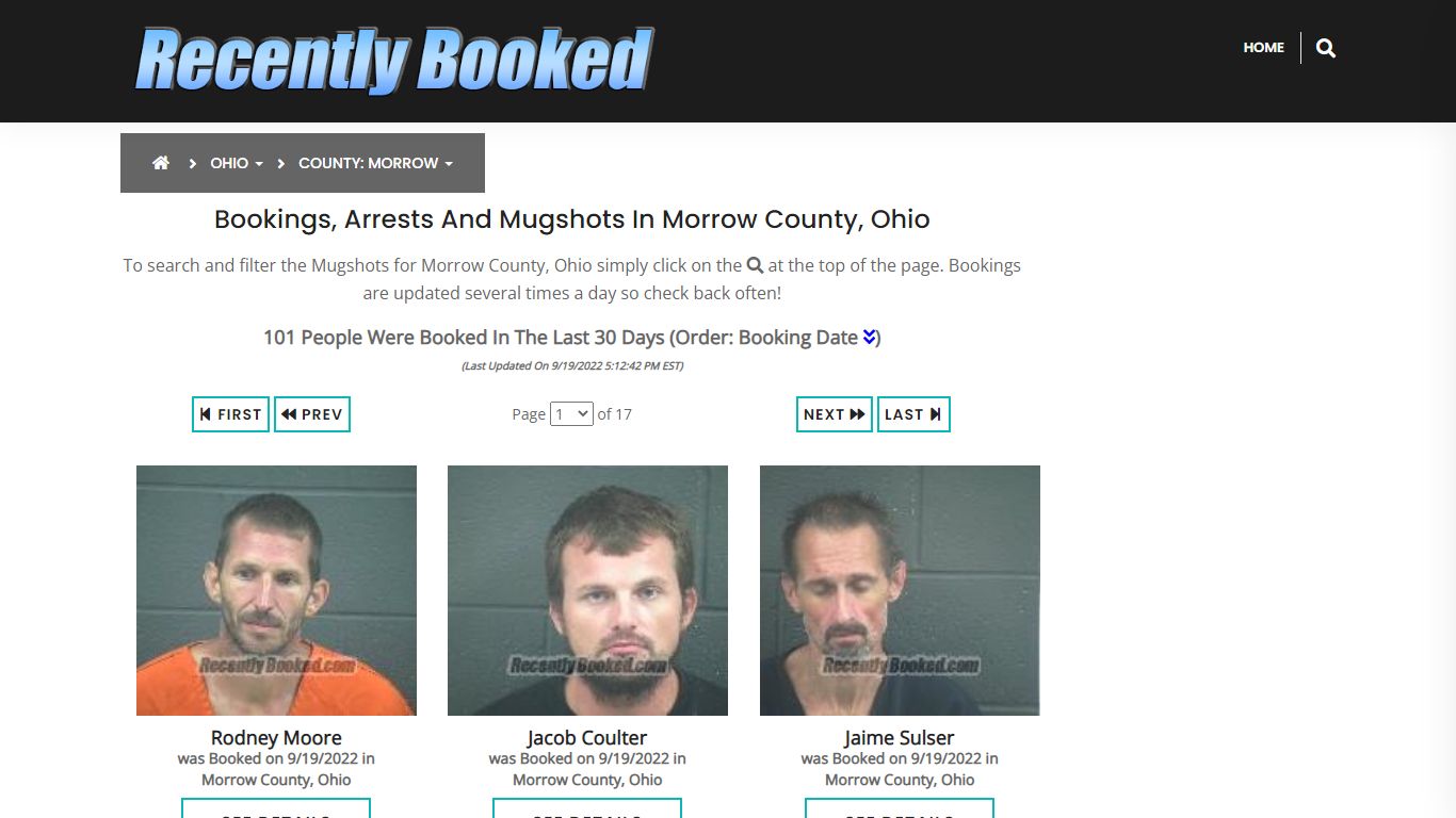 Recent bookings, Arrests, Mugshots in Morrow County, Ohio - Recently Booked